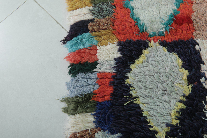 Handmade Berber Rug – Vibrant Diamond Patchwork 3.8 x 5.7 ft