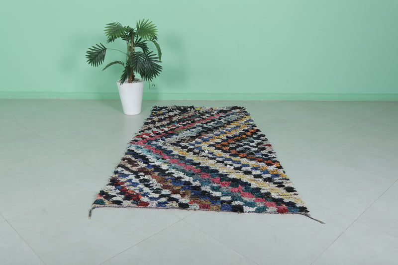 Boucherouite Runner Rug - Artistic Design | 3.4 x 6.4 Feet