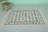 Vintage moroccan berber handwoven kilim 3 FT X 4.9 FT