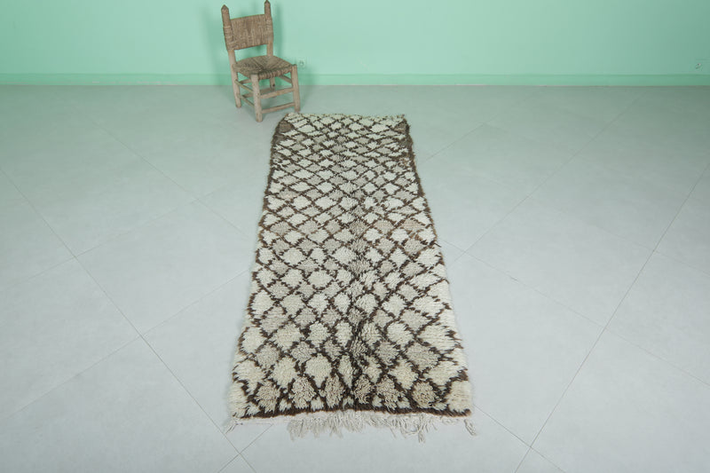 handmade berber runner rug  2.6 X 7 Feet