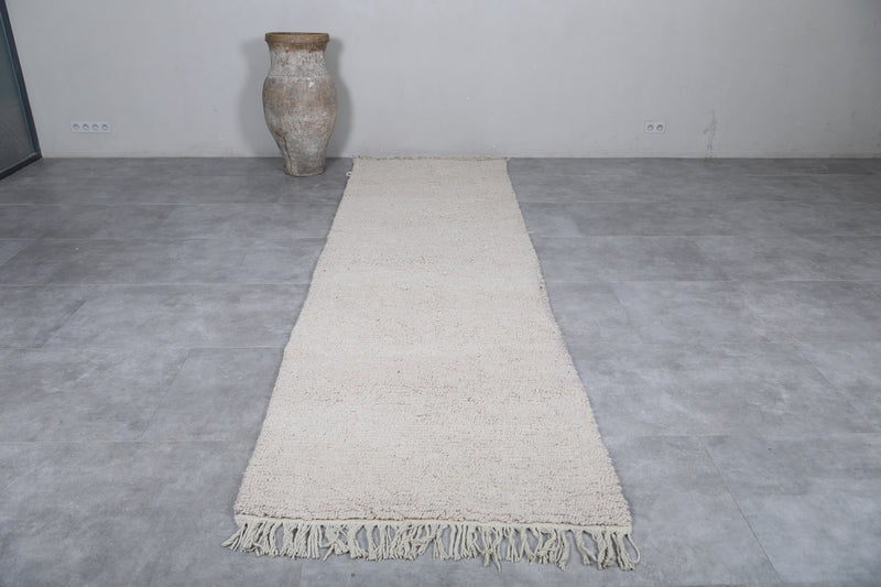 Moroccan Rug - 3.3x12.2 FT | Handwoven Neutral Hallway Runner