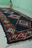 Red and black runner rug 3.5 X 9 Feet