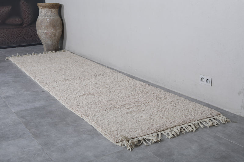 Moroccan Rug - 3.3x12.2 FT | Handwoven Neutral Hallway Runner