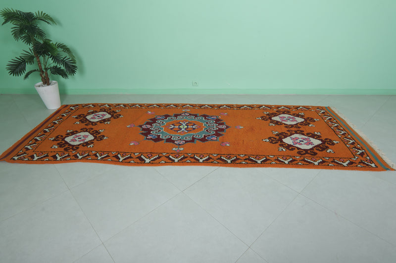 Moroccan Berber Rug - 4.1 X 11.3 ft Traditional Orange Design