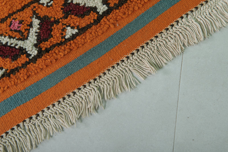 Moroccan Berber Rug - 4.1 X 11.3 ft Traditional Orange Design