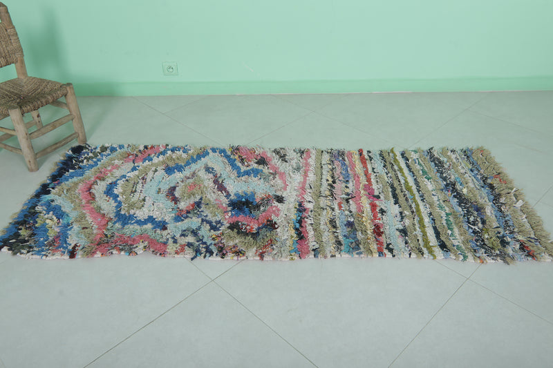 Colorful Boucherouite Runner Rug 2.5 X 6.6 Feet