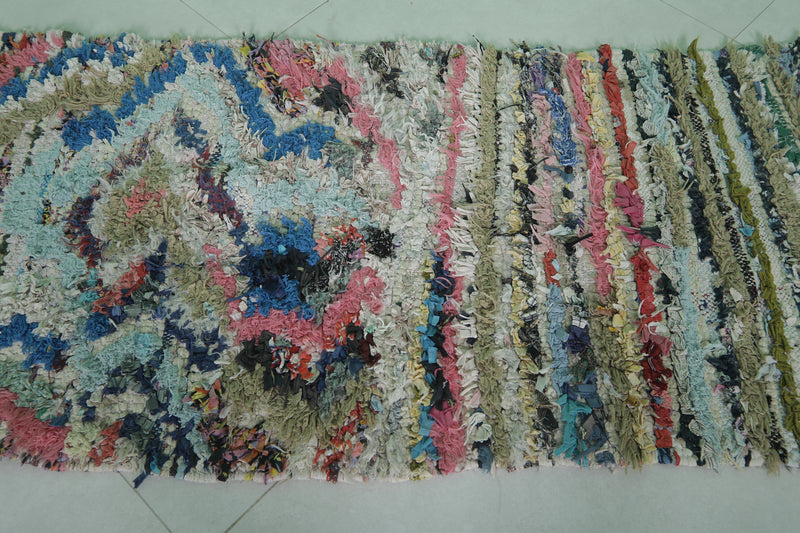 Colorful Boucherouite Runner Rug 2.5 X 6.6 Feet