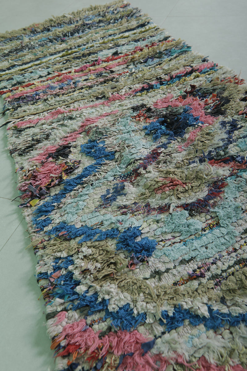 Colorful Boucherouite Runner Rug 2.5 X 6.6 Feet