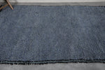 Moroccan Rug 5 x 8 ft - Handwoven Blue Wool with Black Border