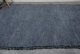 Moroccan Rug 5 x 8 ft - Handwoven Blue Wool with Black Border