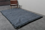 Moroccan Rug 5 x 8 ft - Handwoven Blue Wool with Black Border