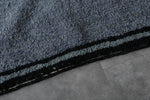 Moroccan Rug 5 x 8 ft - Handwoven Blue Wool with Black Border