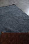 Moroccan Rug 5 x 8 ft - Handwoven Blue Wool with Black Border