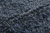 Moroccan Rug 5 x 8 ft - Handwoven Blue Wool with Black Border