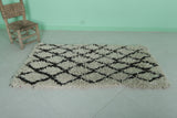 berber Beni ourain rug 2.9 X 5.5 Feet - Black stripes