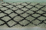 berber Beni ourain rug 2.9 X 5.5 Feet - Black stripes