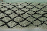 berber Beni ourain rug 2.9 X 5.5 Feet - Black stripes