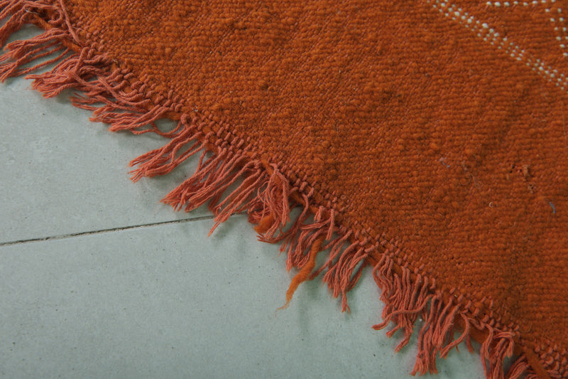 Orange Moroccan Kilim Rug - 3 FT X 4.6 FT - Handwoven Wool