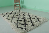 berber Beni ourain rug 2.9 X 5.5 Feet - Black stripes