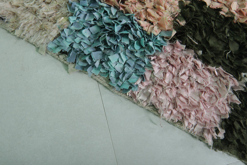 Colorful Handmade Boucherouite Rug – 3 x 6.5 Feet