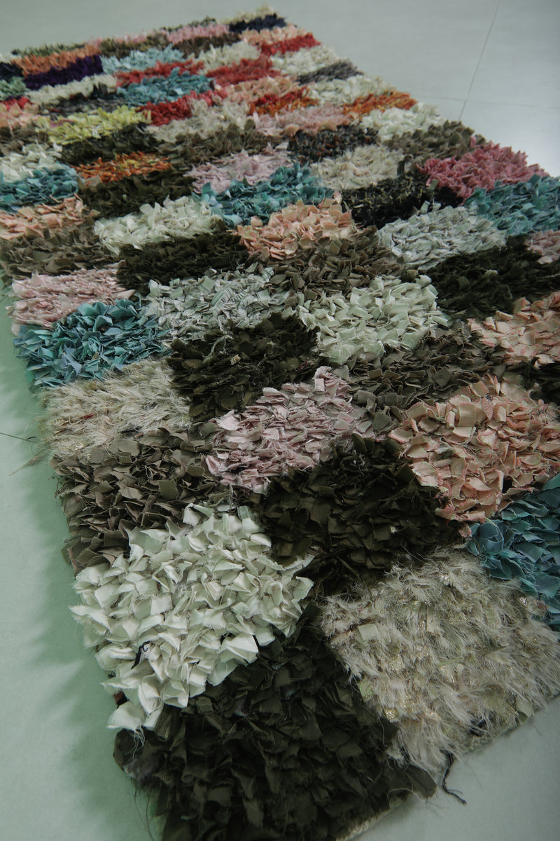 Colorful Handmade Boucherouite Rug – 3 x 6.5 Feet