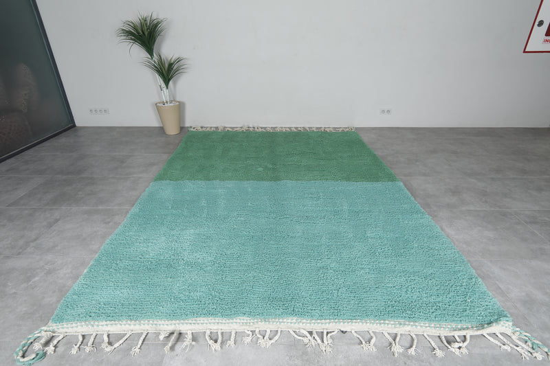 Soft Aqua Blue and Green Moroccan Rug 7.8 X 10.4 FT - 