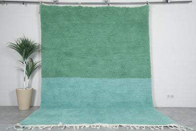 Soft Aqua Blue and Green Moroccan Rug 7.8 X 10.4 FT - 