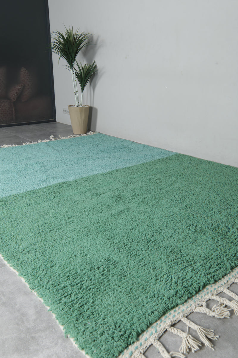 Soft Aqua Blue and Green Moroccan Rug 7.8 X 10.4 FT - 