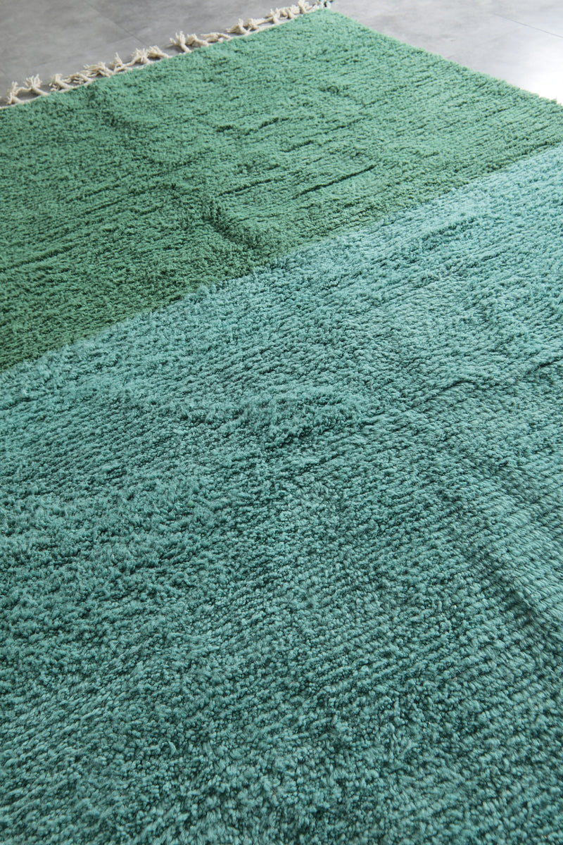 Soft Aqua Blue and Green Moroccan Rug 7.8 X 10.4 FT - 