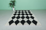 Moroccan Beni Ourain Rug - Black & White Diamonds | 6.2 x 9.1 Feet