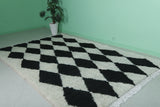 Moroccan Beni Ourain Rug - Black & White Diamonds | 6.2 x 9.1 Feet