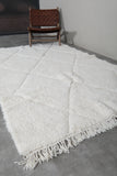 Luxurious Moroccan Rug - 5.2 x 8.6 ft | White with Subtle Diamond Texture