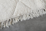 Luxurious Moroccan Rug - 5.2 x 8.6 ft | White with Subtle Diamond Texture