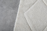 Luxurious Moroccan Rug - 5.2 x 8.6 ft | White with Subtle Diamond Texture