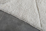 Luxurious Moroccan Rug - 5.2 x 8.6 ft | White with Subtle Diamond Texture