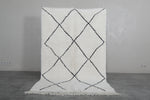 Modern Moroccan Rug - 5 x 7.8 ft | White with Black Diamond Pattern