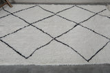 Modern Moroccan Rug - 5 x 7.8 ft | White with Black Diamond Pattern