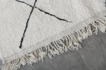 Modern Moroccan Rug - 5 x 7.8 ft | White with Black Diamond Pattern