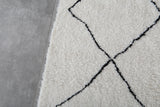 Modern Moroccan Rug - 5 x 7.8 ft | White with Black Diamond Pattern