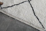 Modern Moroccan Rug - 5 x 7.8 ft | White with Black Diamond Pattern