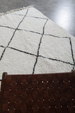 Modern Moroccan Rug - 5 x 7.8 ft | White with Black Diamond Pattern