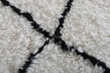 Modern Moroccan Rug - 5 x 7.8 ft | White with Black Diamond Pattern