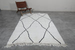 Classic Moroccan Rug - 5 x 7.9 ft | White with Black Diamond Pattern