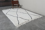 Classic Moroccan Rug - 5 x 7.9 ft | White with Black Diamond Pattern