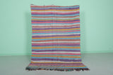 Colorful berber moroccan handwoven kilim 4.5 FT X 6.7 FT