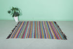 Colorful berber moroccan handwoven kilim 4.5 FT X 6.7 FT