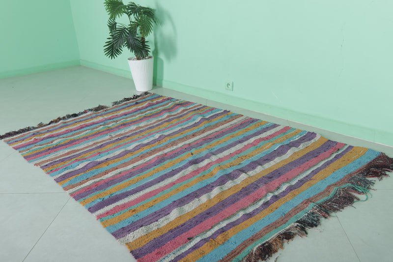 Colorful Berber Moroccan Handwoven Kilim - 4.5 FT X 6.7 FT