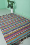 Colorful berber moroccan handwoven kilim 4.5 FT X 6.7 FT