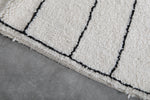 Modern Moroccan Rug - 5.3 x 8 ft | White with Abstract Black Lines