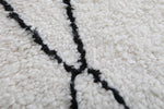 Modern Moroccan Rug - 5.3 x 8 ft | White with Abstract Black Lines